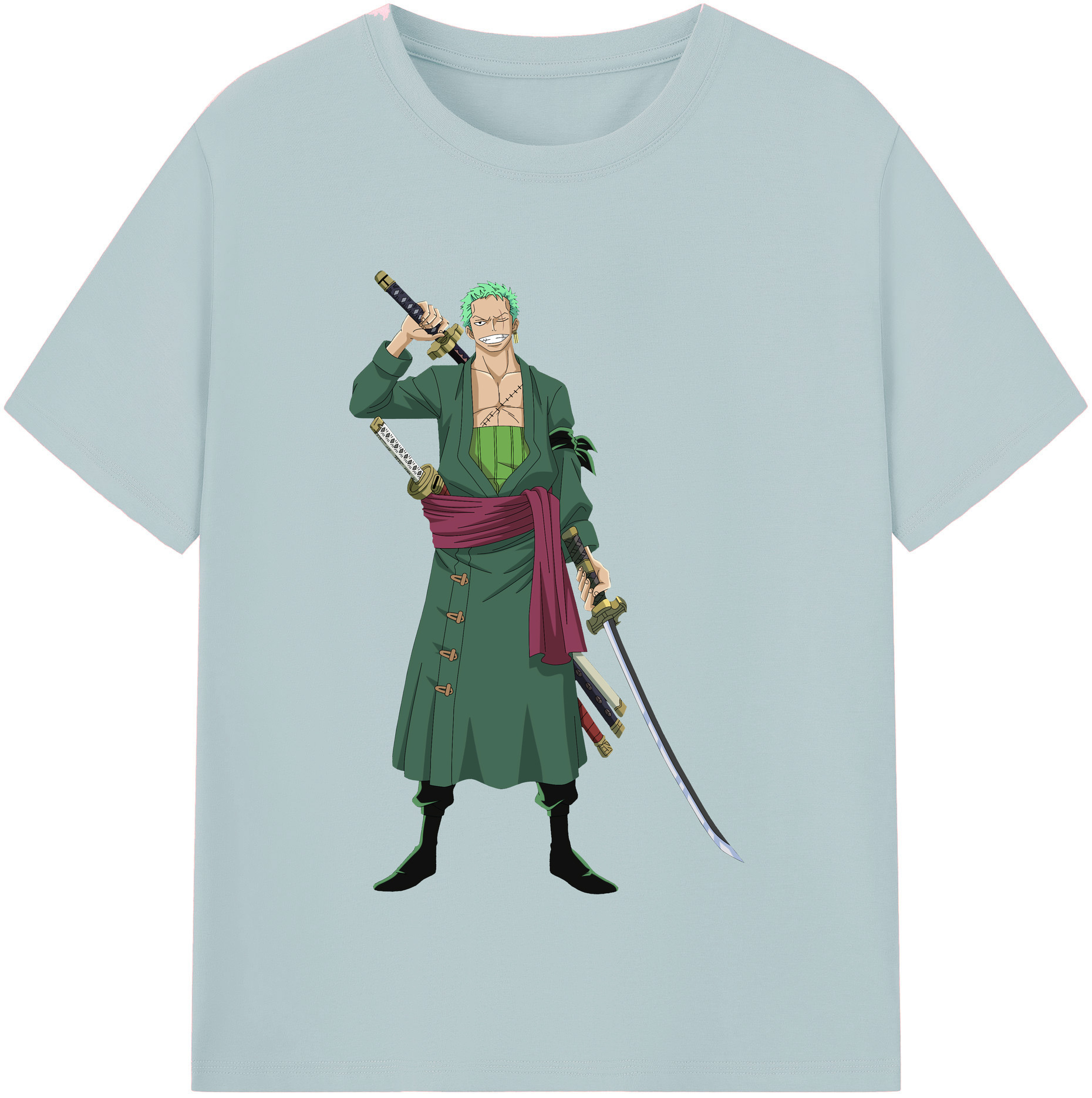 ワンピース ロロノア・ゾロ ONE PIECE Roronoa Zoro 綿100％半袖Tシャツ（フロントプリント）